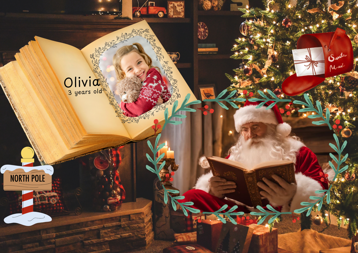 Personalized Christmas Video from Santa - Design 1  + Free Digital Personalized Letter from Santa 🎅🎄